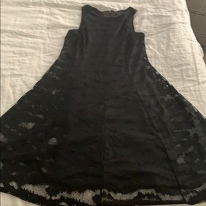 Tiana B. Black lace a line midi dress